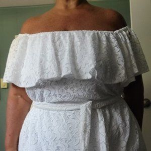 White Lace off the shoulder Dress